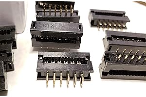 Connectors Pro 25-Pack IDC 2X6 12 Pins 2.54mm 0.1" Pitch Male Transition Dual Row Plugs for 1.27mm Flat Ribbon Cable, 25-PK FD 12P