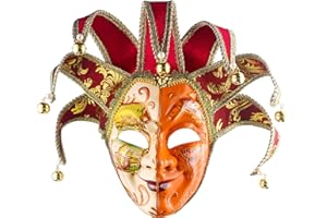 Quligeta Masquerade Venetian Jester Mask Music Mardi Gras Wall Decorative Art Collection Mask