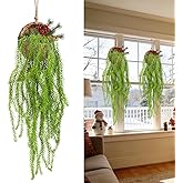 RAINFLOW 2PCS Christmas Fake Hanging Plants 36" Uv Resistant Artificial Pine Needle Hanging Vines, Fake Ivy Vines for Wall Shelf Patio Front Porch Christmas Decor(Basket and Berries Not Included)