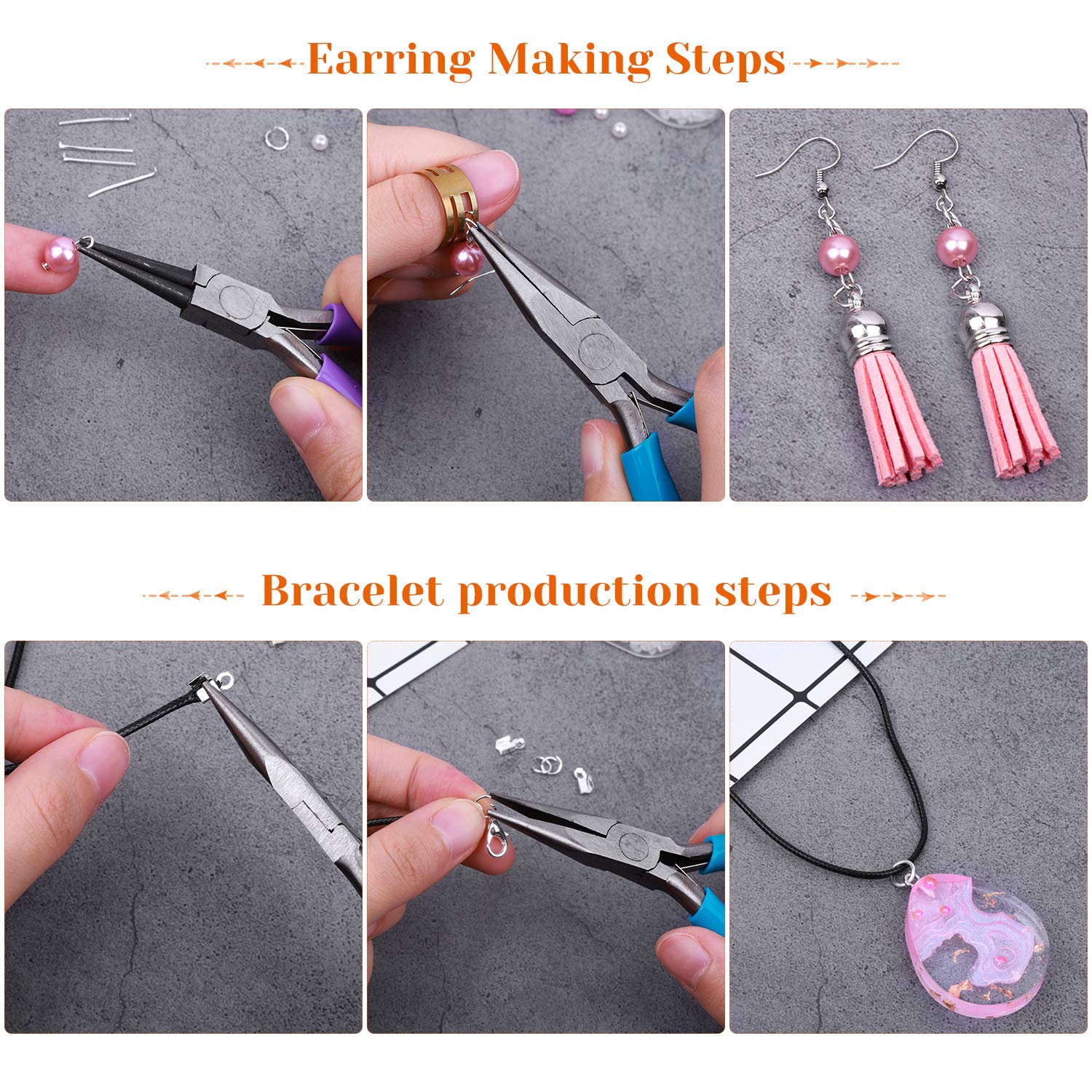 PAXCOO Jewelry Making Supplies Kit, Jewelry Making Kit with Jewelry Making Tools, Jewelry Wires and Jewelry Findings for Jewelry Making, Repair and Beading