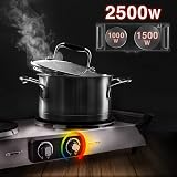 Duronic Hot Plate HP2 SS 2500W Double Hob Stainless Steel with Handles view 2