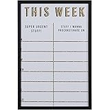 Modern This Week Gold Glitter Dry Erase Board, 16” x 24”