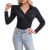siliteelon Women's Button Down Shirt Slim Fit Long Sleeve Business Shirts with 4-Way Stretch Wrinkle Free
