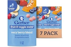 Gerber Stage 3 Baby Food Snacks, Very Berry Fruit and Veggie Melts, Baby Led Feeding, 7PK