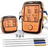 TempPro TempSync 1000FT Wireless Meat Thermometer for Grill with 4 Probes | RF Technology, Alarms, Large Digital Backlit Display, Stainless Steel Probe, Smoker, BBQ, Grill Cooking Gift