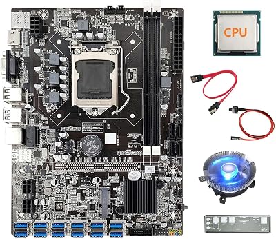 Nicfaky B75 USB ETH Mining Motherboard CPU Baffle Cable Fan 12XPCIE to USB3.0