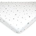 American Baby Company Printed 100% Natural Cotton Value Jersey Knit Fitted Pack N Play Playard Sheet, Grey Stars and Moon, So