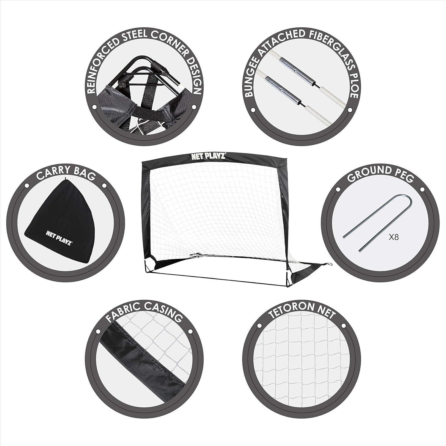 NET PLAYZ 4ftx3ft Easy Fold-Up Portable Training Soccer Goal, Set of 2 : Sports & Outdoors