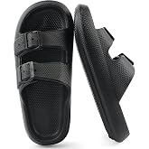 Sowift Cloud Slides Sandals for Women Men Pillow Slippers Slip on Sandals Comfort Adjustable Double Buckle EVA Slides Summer Beach
