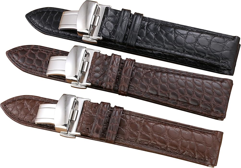 21mm Brown Highend Alligator Leather Watch Straps/Bands Replacement