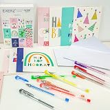 EXERZ Gel Pen Set 24pcs Rainbow Colours Fine Ink 0.6/0.8/1.0mm view 9