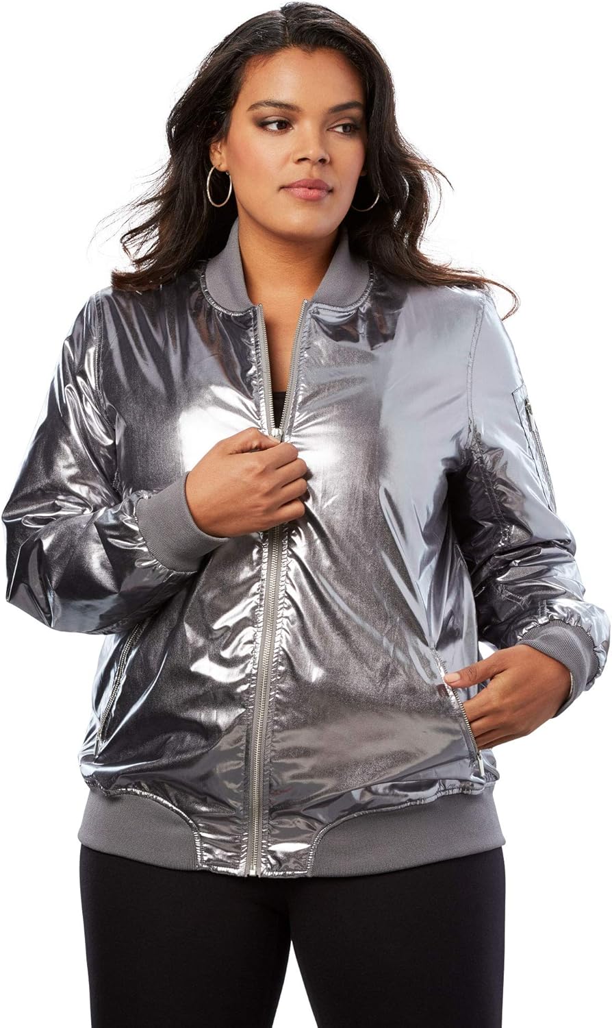 plus size bomber coat