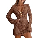 ANRABESS Women Beach Crochet Cover Ups Summer Knit Swimwear Mesh Bathing Suit Hollow Out Dress 2026 Vacation Swimsuit