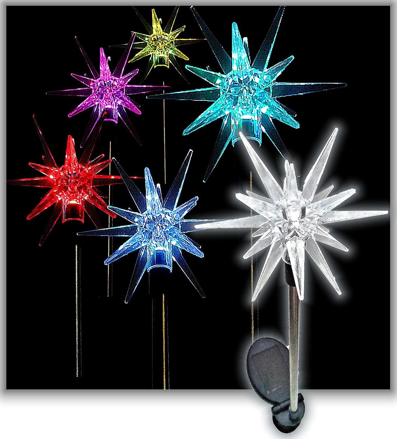 Sparkling Solar Star Lights Garden Stake (Set of 4