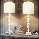 Vintage Table Lamps Set of 2, 3-Way Dimmable Touch Buffet Lamps with 2 USB Ports, 33'' Bedside Nightstand Lamps with Linen Sh