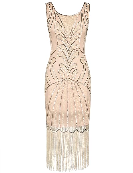 PrettyGuide Damen 1920er Vintage Charleston Art Deco Inspiriet Flapper Cocktailkleid