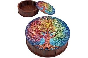 Diamond Painting Storage Box, Life of Tree DIY 5D Special Shape Diamond Art Organizer, Round Diamond Tabletop Ornament for Ad