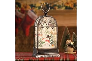 SESCHRIST Snow Globe Christmas with Snowman, Lighted Christmas Snow Globes with Timer, Swirling Musical Glittering Snow Globes Lantern for Christmas Decoration(Snowman)