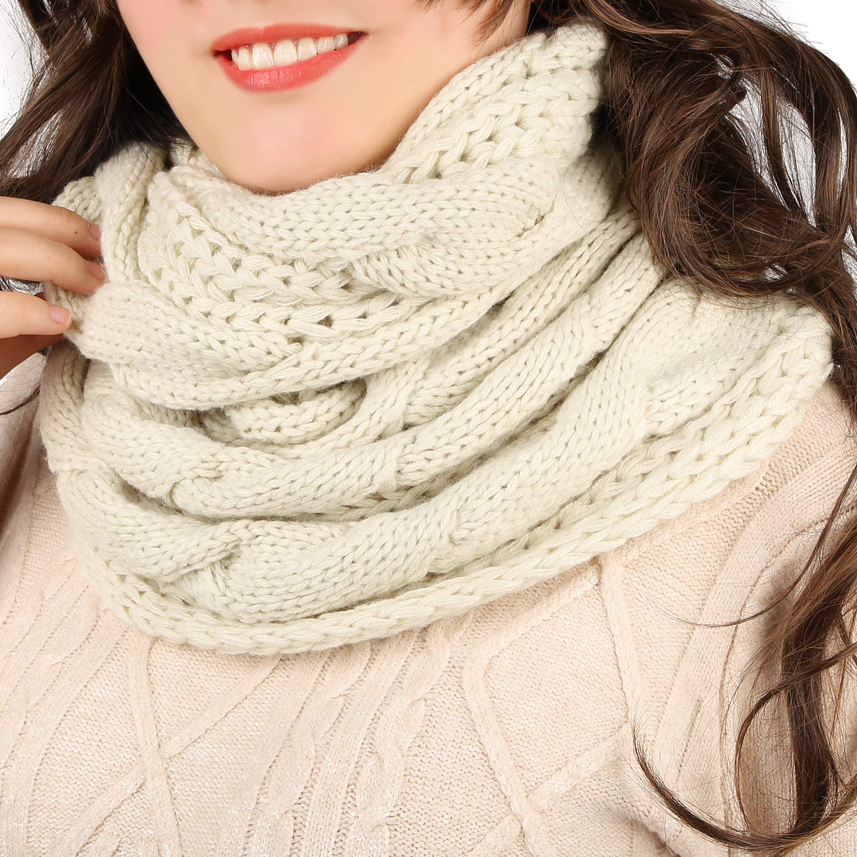 Women's Infinity Scarf Winter Warm Knit Circle Scarves, 1 Pack,(Mustard, Beige, Grey, Burgundy) Women's Infinity Scarf Winter Warm Knit Circle Scarves, 1 Pack,(Mustard, Beige, Grey, Burgundy)