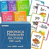 Flash Cards for Toddlers &mdash; Learning Alphabet Flashcards for Kids 5-8 | 1000+ Phonics Words with 20 Reading Stages &mdash; 260 Card Games to Learn to Read, Phonics Manipulatives for Phonemic Awareness
