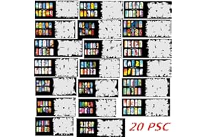 BUYTER Manicure Stencils Tools DIY Design Airbrushing 20 Pieces Reusable Nail Paint Template Sheet