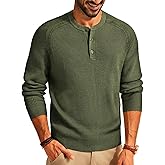 PJ PAUL JONES Men's Henley Long Sleeve Sweaters Solid Color Soft Warm Pullover Sweaters