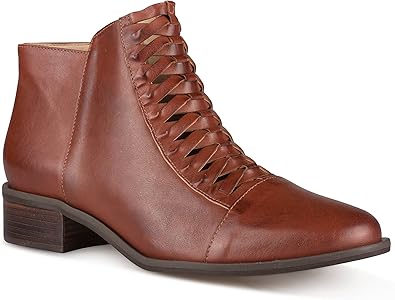 cognac cutout booties