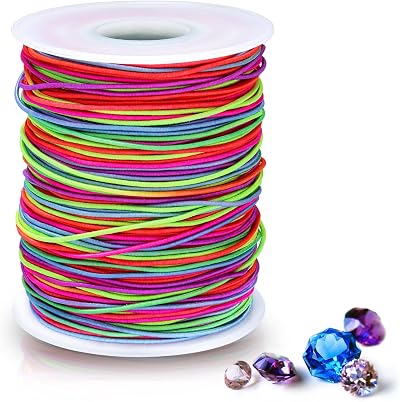 Alyvisun Rainbow Elastic String 1mm x 100m for Jewelry DIY Beads Bracelets