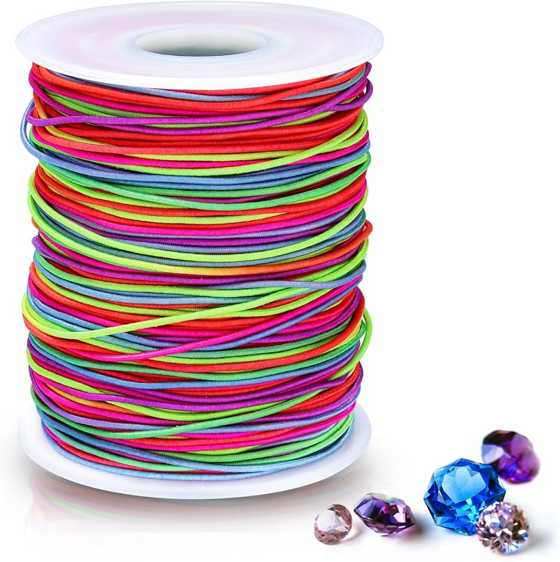 Alyvisun Rainbow Elastic String 1mm x 100m for Jewelry DIY Beads Bracelets