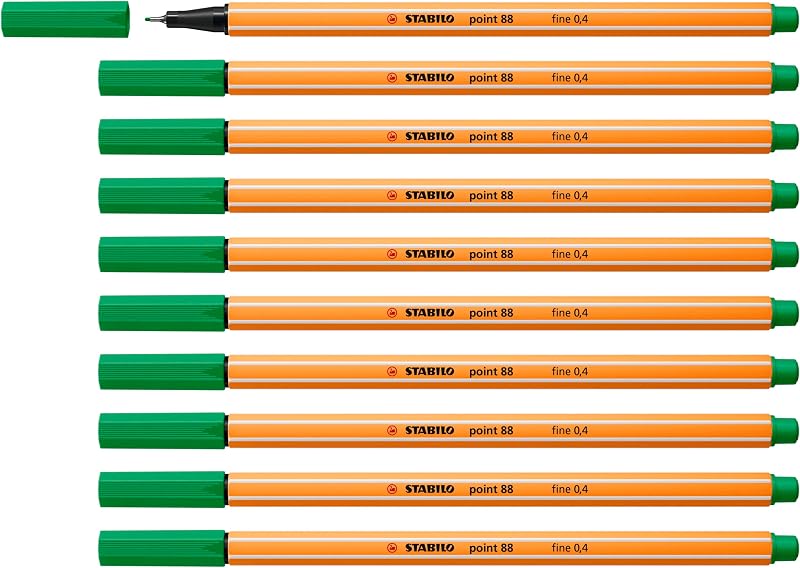 STABILO point 88 Fineliner Pack of 10 Light Emerald 0.4mm Germany