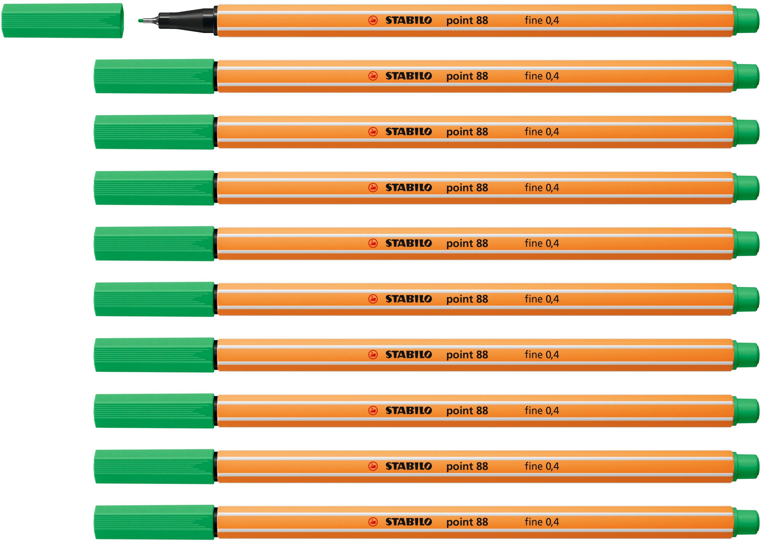 STABILO point 88 - Fineliner - Pack of 10 - Light Emerald
