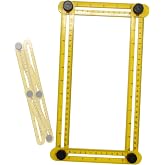 VViViD Heavy-Duty Adjustable Ruler (Multi-Angle 4 Holder Yellow Plastic)