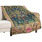Tree of Life Floral Blanket,William Morris Original Design Super Soft Flannel Throw Blanket for Bed Sofa 30"x40"
