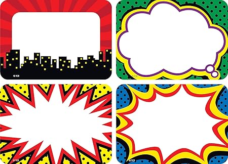 teacher created resources superhero name tagslabels multi pack 5587