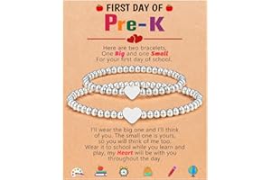 UPROMI First Day of Daycare/Preschool/Kindergarten/1st Grade/2nd Grade Gift, Back to School Bracelet Mommy and Me