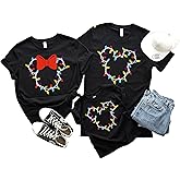(Customizable) Minnie Mickey Christmas Lights Shirts,Mickey Christmas Tshirts,Minnie Christmas Tee,Christmas Squad,Family Christmas Crew, Christmas Matcihg Tees Multicolor