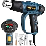DETLEV PRO ヒートガン 熱処理 ハイパワー ホットガン 1500W 2階段風量切替機能 5種類ノズル付き 50℃-550℃ LEDディスプレイ 日本語マニュアル PSE認証済み (アフターサービス24ヶ月)