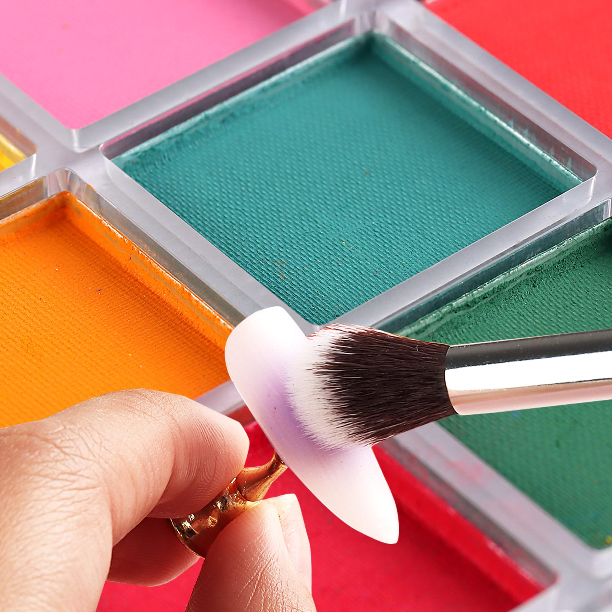 FSpronail Nail Pigment Palette - 9 Colors Gradient & Solid Neon Ombre Pigment Powder Set - Includes 5 Sponge Sticks & 1 Brush - Perfect for Beginners - Image 4