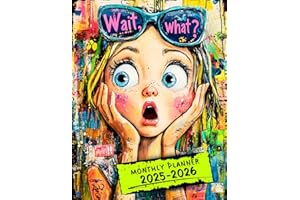 Whimsical 2025-2026 Monthly Planner wiht Funny Girl Design: Featuring a Finance Organizer, Holidays, and Inspirational Quotes (Two Years from January 2025 to December 2026)