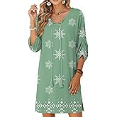 Zeagoo Womens Boho Dresses Casual Beach Summer Dress Tassel Tie Neck 3/4 Long Sleeve Mini Sundress 2026 Floral Print Cover Up