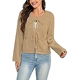 Bsubseach Striped Cropped Cardigan Sweater for Women Lightweight Jacket Trendy Fall Outfits Spring Clothes Sweatshirts