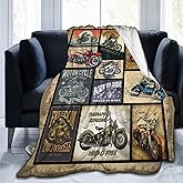 Motorcycle Gifts for Men and Women Throw Blanket for Couch Sofa Bed Plush Throw Fleece Blanket Soft Cozy Bedding for Kids and Adults Bedroom 50x40 Inch
