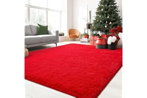 Rug for Bedroom, 4x6ft Washable Area Rugs, Fluffy Soft Shag Throw Rug, Modern Minimalist Solid Bedside Rugs, Indoor Non Slip 