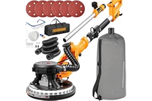 BJOSSTY Electric Drywall Sander, 950W Drywall Power Sander with Vacuum Dust Collector, Variable Speed 800-2100RPM, LED Light, Dustless Wall Sander for Drywall, Popcorn Ceiling, Corner etc