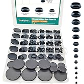 167PCS 13 Sizes Rubber Plugs for Round Holes, 1-1/2", 1-1/4", 1", 13/16", 3/4", 5/8", 1/2", 3/8", 5/16", 7/25", 1/4", 1/5", 4/25" Black Snap Locking Silicone Plugs for Automotive Wiring Furniture