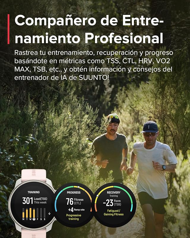 Race S Reloj Correr con Pantalla Táctil AMOLED, Reloj Deportivo GPS de Doble Frecuencia, Seguimiento de HRV y Sueño, Plan de Entrenamiento Basado en IA, Mapas Offline Gratuitos