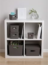 TATAY 15 L Plastic Storage Basket Baobab Grey Integrated Handles view 3