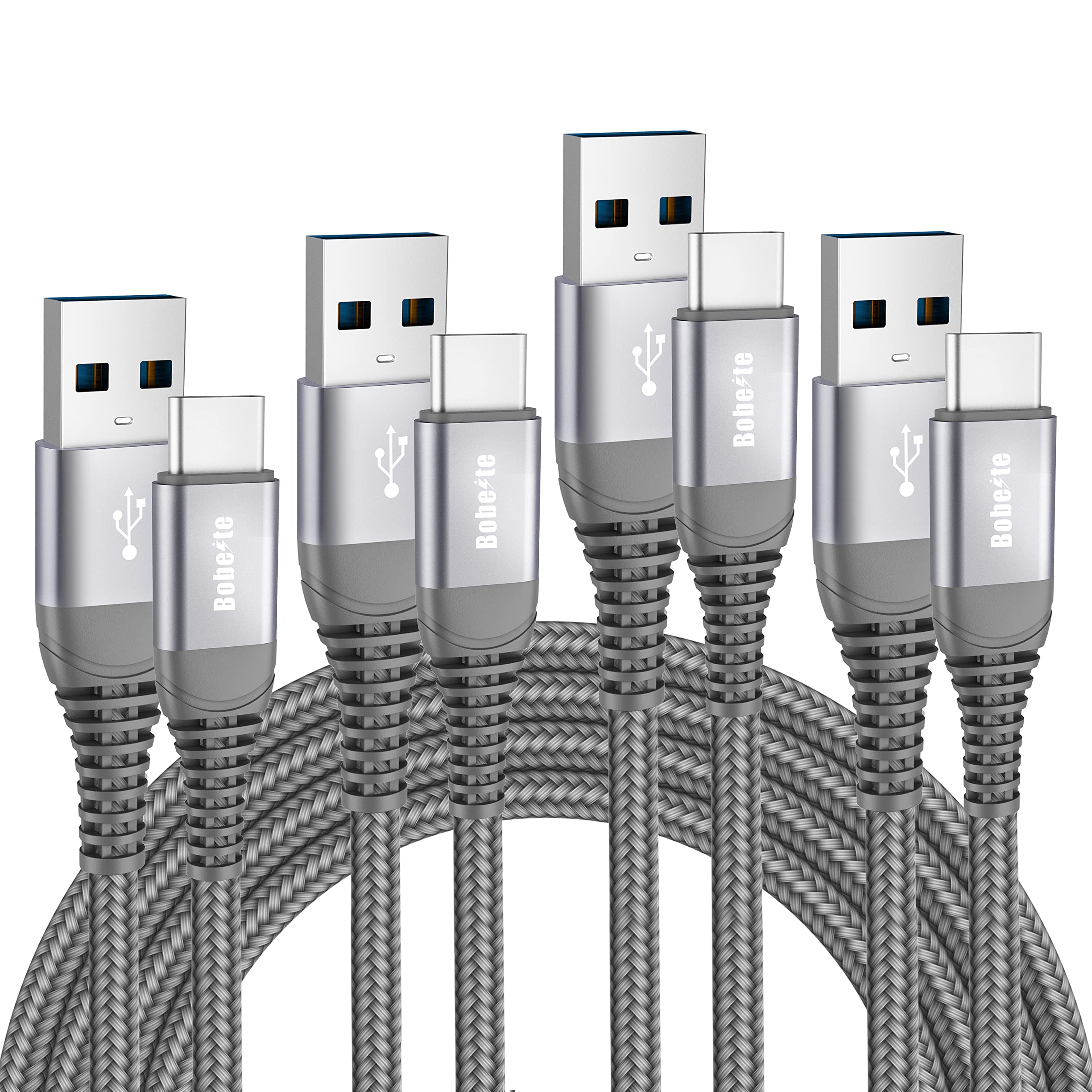 USB C Charger Cable [4Pack 0.3M 1M 2M 3M], USB to USB C Cable Fast Charging Cable Nylon Braided Type C Charger Lead for iPhone 17 16 15 Plus Pro Max, Samsung Galaxy S25 S24 S23 S22 S21 S20 S10 S9 S8