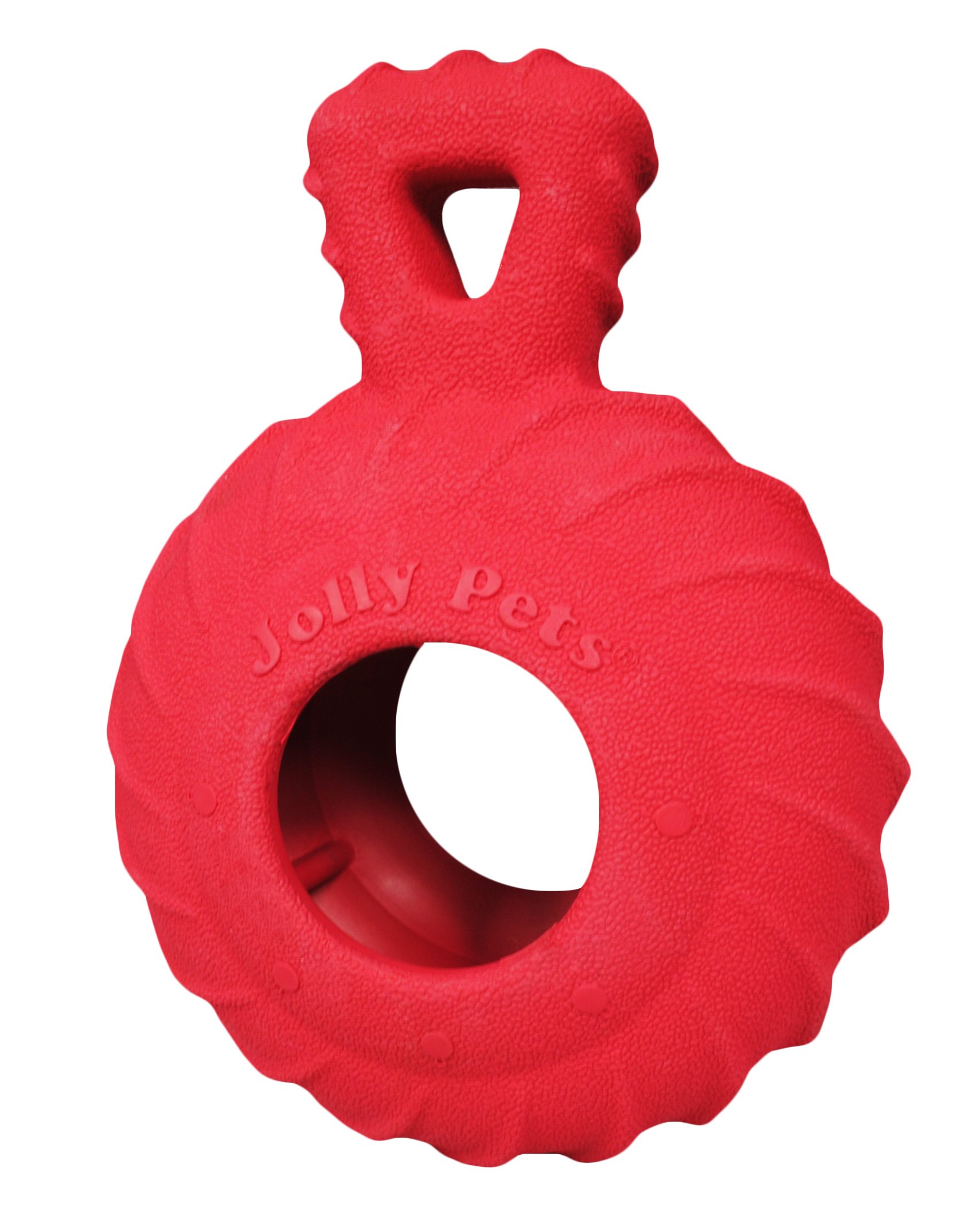 Jolly Pets Tuff Treader Dog Toy with Handle, 6 Inches, Red, Model:JTR23