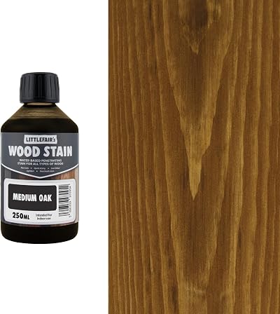 Littlefair's Wood Stain Water-Based Medium Oak 250ml Non-Toxic UK Made
